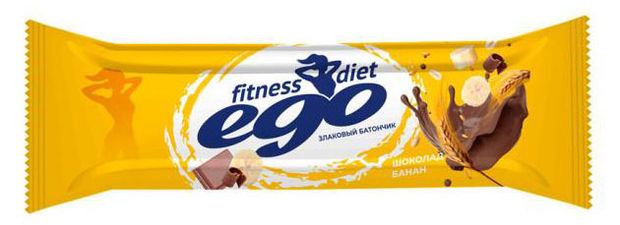 Батончик злаковый Ego fitness Банан с молочным шоколадом с витаминами и железом 27 г 43₽