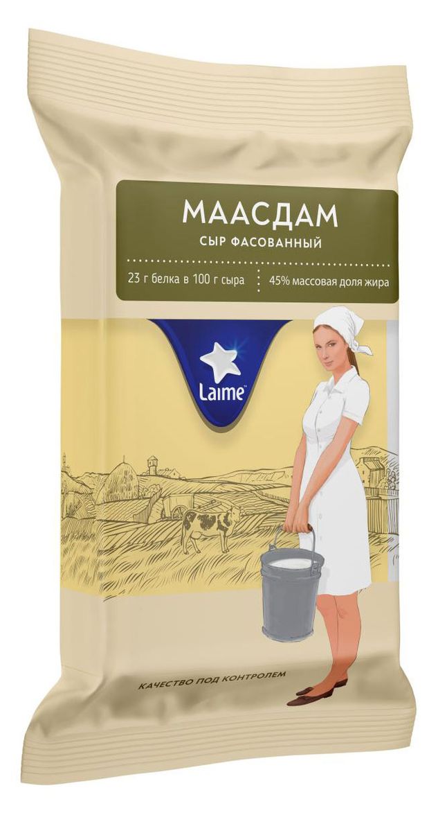 Сыр Laime Маасдам 45 БЗМЖ 200 г 330₽