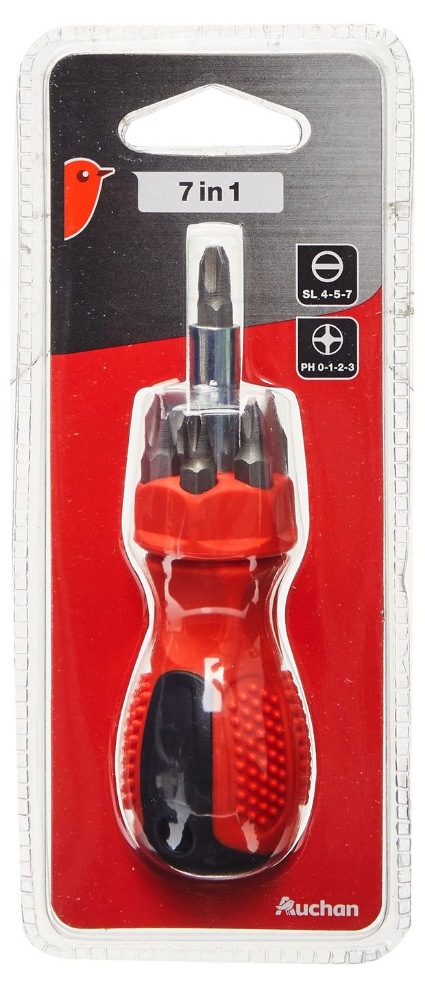 Мини отвертка сменная АШАН Красная птица 7 в 1 170₽