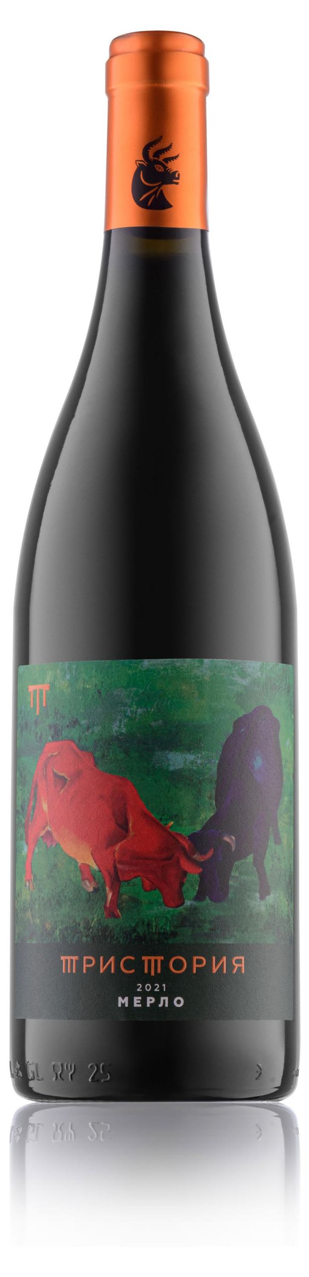 Вино Тристория Быки мерло красное сухое Россия, 0,75 л
