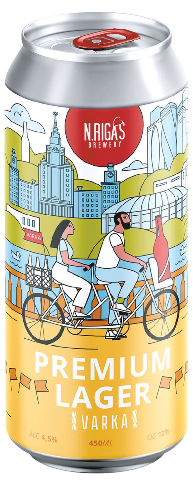 Пиво светлое New Riga's Brewery Varka Premium 4,5%, 0,45 л
