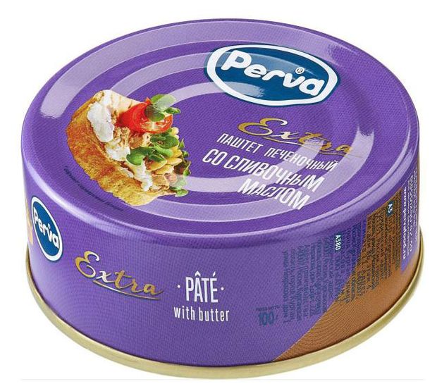 Паштет печеночный Perva Extra со сливочным маслом 100 г 160₽