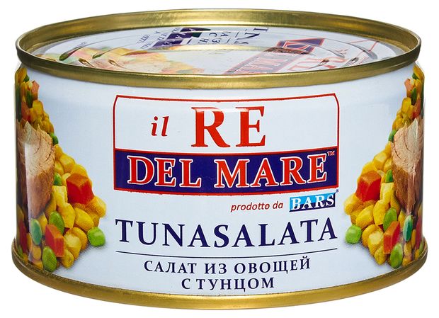 Салат из овощей Барс Il Re del Mare с тунцом 185 г 219₽