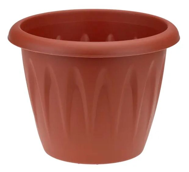 Кашпо Каждый день пластиковое терракотовое 16 см, 1,4 л
