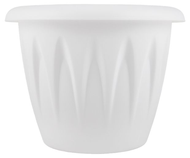 Кашпо Каждый день пластиковое белое 18 см 2 л 60₽