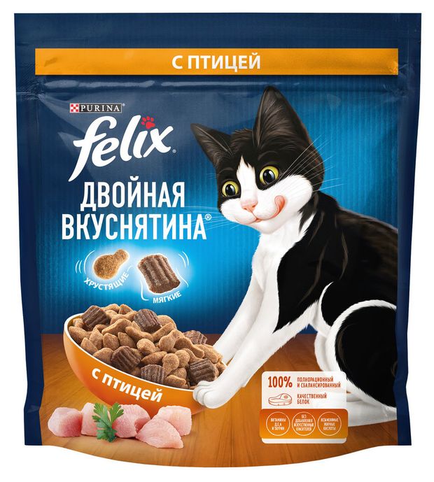 Сухой корм для кошек Felix с птицей 600 г 230₽