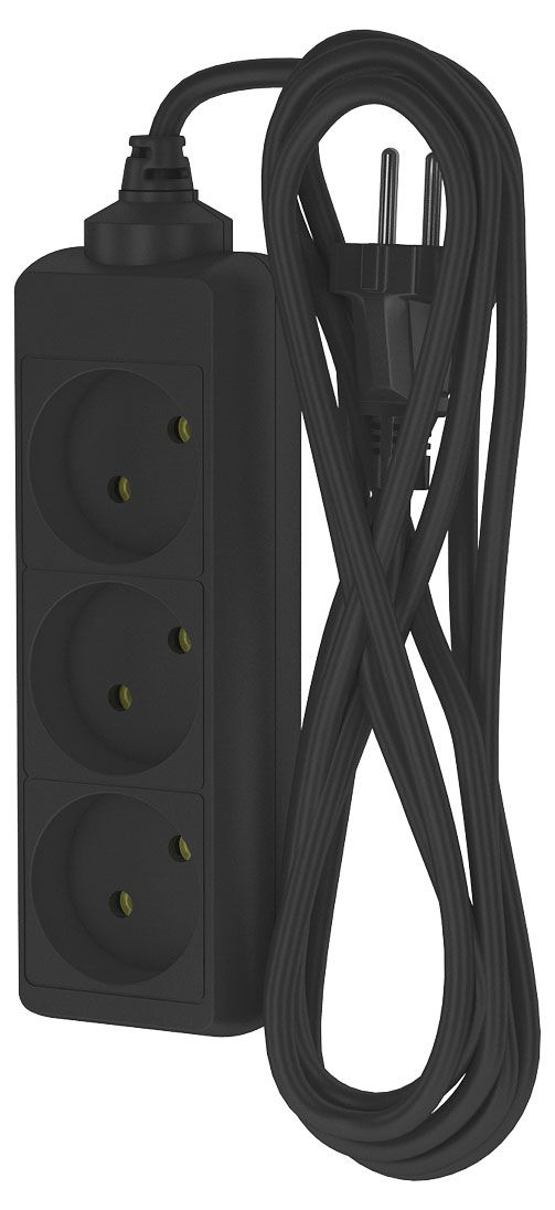 Удлинитель сетевой Фотон 3 розетки 3 м черный 470₽