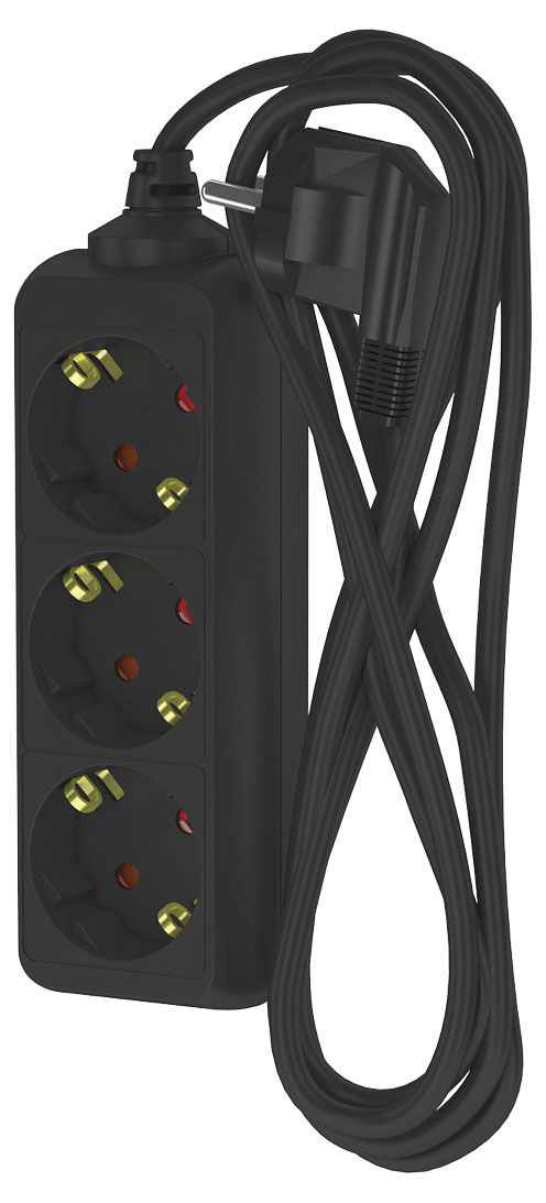Удлинитель сетевой Фотон 3 розетки 3 м черный