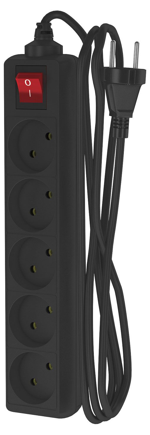 Удлинитель сетевой Фотон 5 розеток 2 м черный