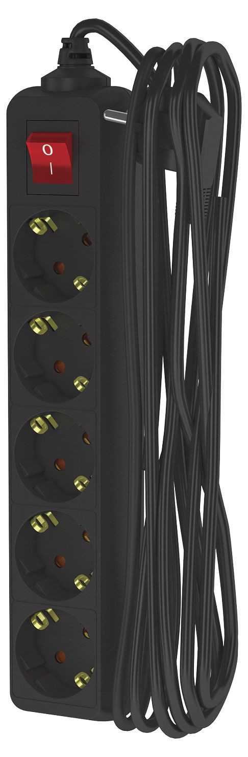Удлинитель сетевой Фотон 5 розеток 5 м черный 1200₽