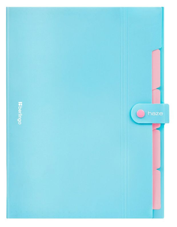 Папка Berlingo Haze на кнопке А4 5 отделений голубая