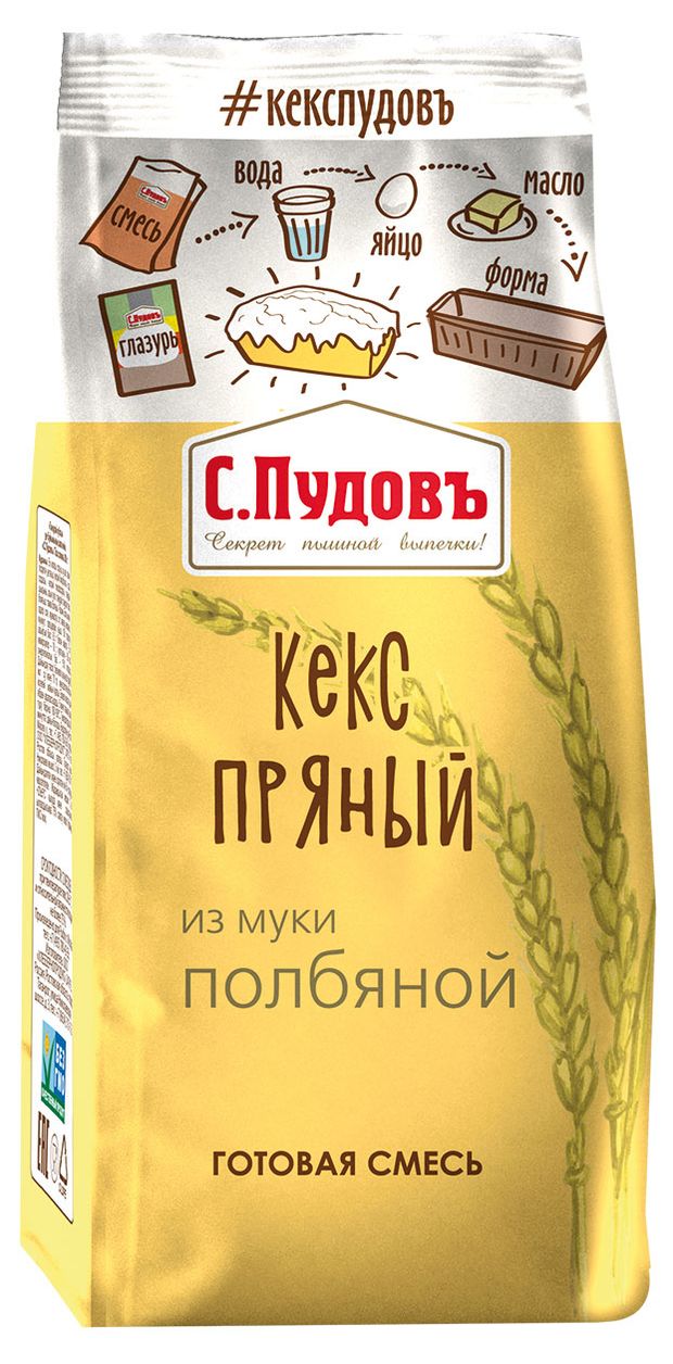Смесь для выпечки СПудовъ Кекс пряный из полбяной муки 300 г 175₽