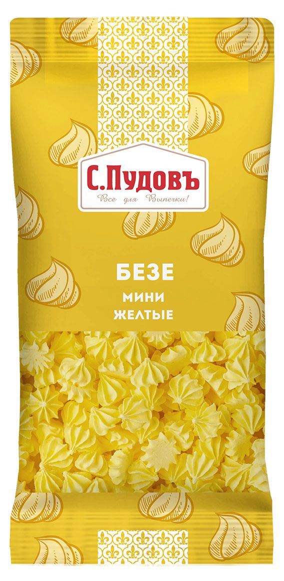 Посыпка кондитерская СПудовъ Безе желтые мини 25 г 165₽