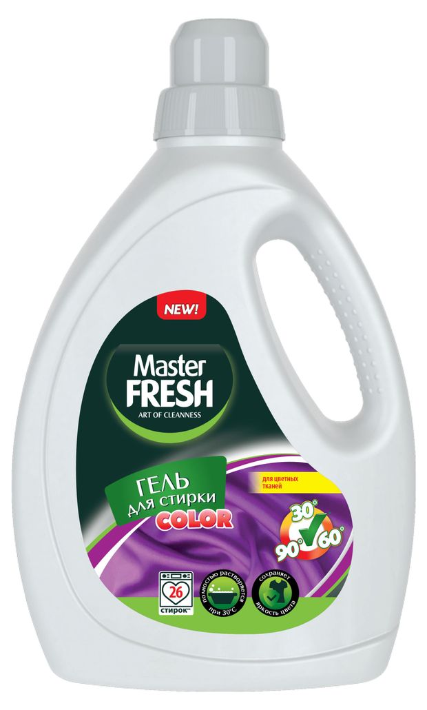 фото Гель для стирки master fresh color повышенное содержание пав, 1,3 л
