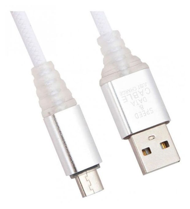 Электроника USB кабель Liberty Project Micro USB Змея LED TPE белый
