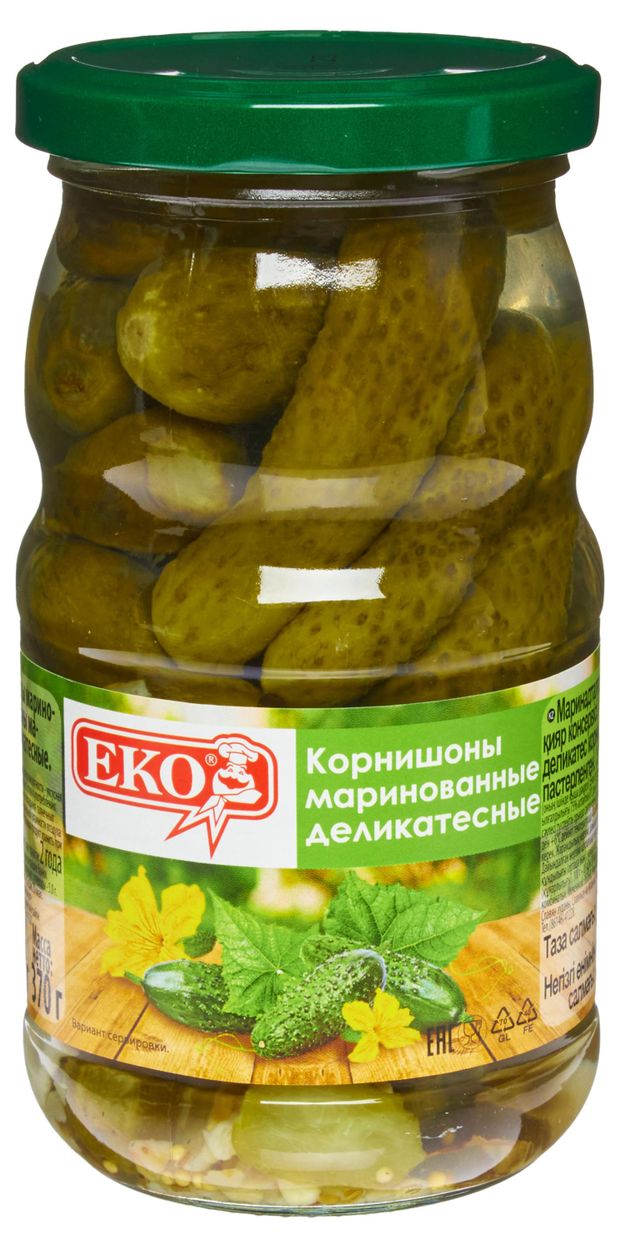 Бакалея Корнишоны Еко Деликатесные маринованные, 360 г