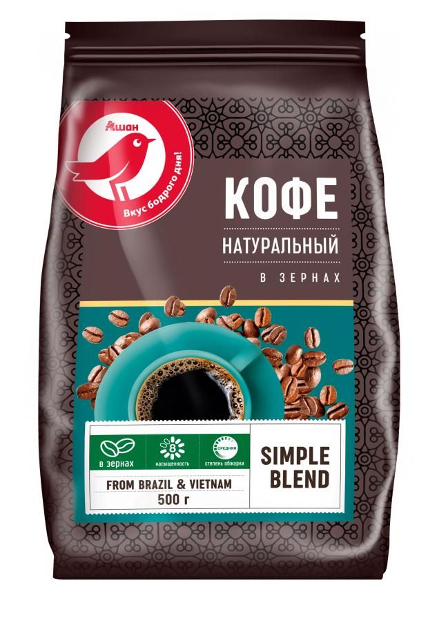 Кофе в зернах АШАН Красная птица 500 г 850₽