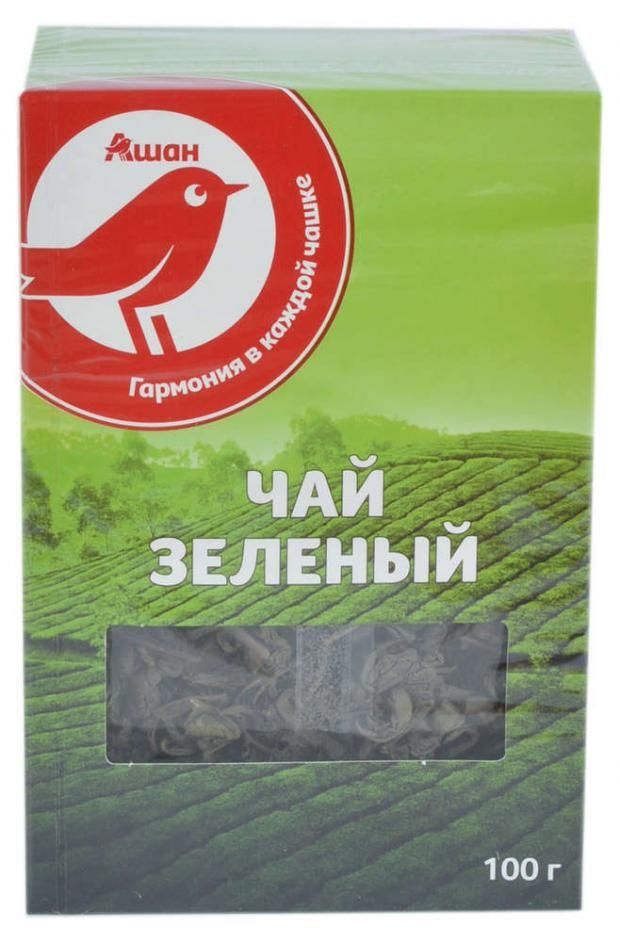  Чай зеленый АШАН Красная птица листовой, 100 г