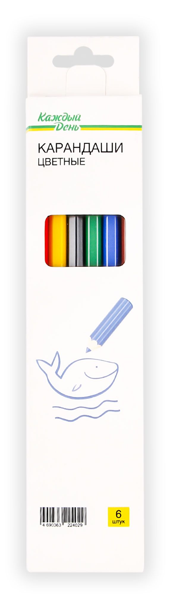 Карандаши цветные Каждый день, 6 цветов