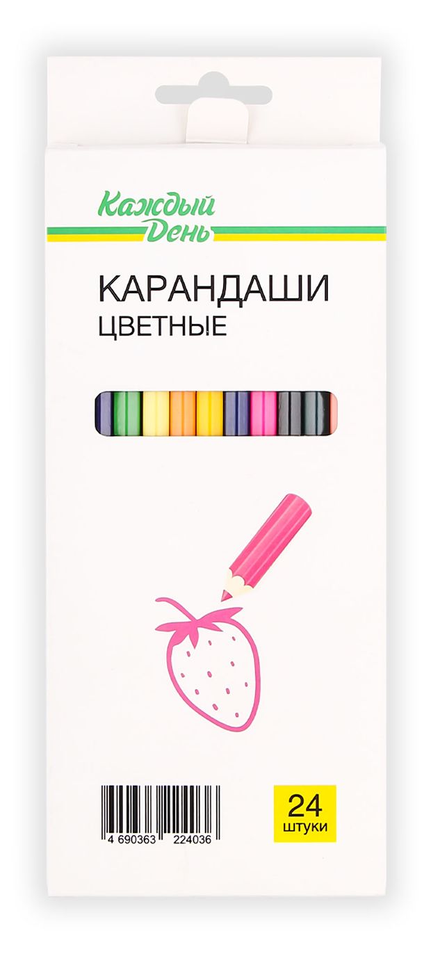 Карандаши цветные Каждый день 24 цвета