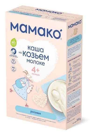 Каша Мамако рисовая на козьем молоке 4 мес., 200 г