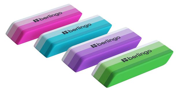 Ластик Berlingo Stripes скошенный, 50х19х9 мм