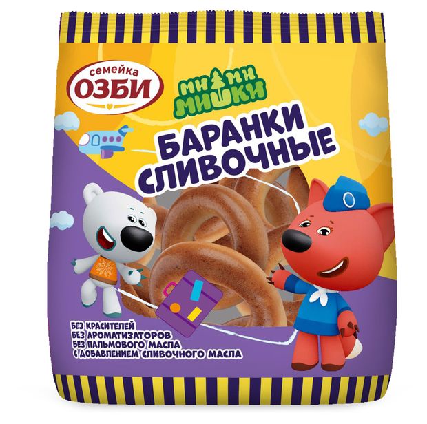 Баранки Семейка ОЗБИ Ми-Ми Мишки сливочные 120 г 47₽