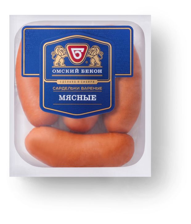 Сардельки Омский Бекон мясные вареные, 400 г