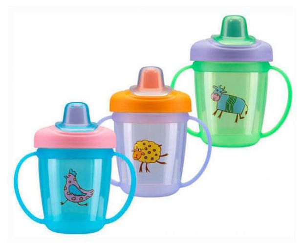 Поильник-непроливайка Курносики с ручкой и крышкой, 250 мл