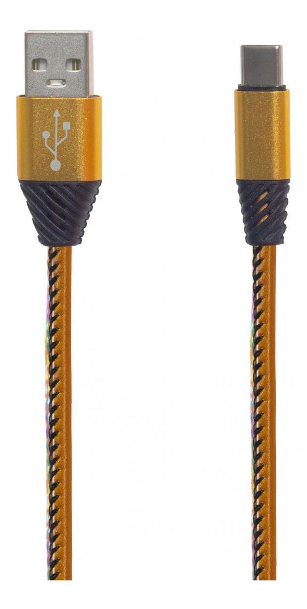 USB кабель LP Type-C Кожаная оплетка 1м золотой 290₽