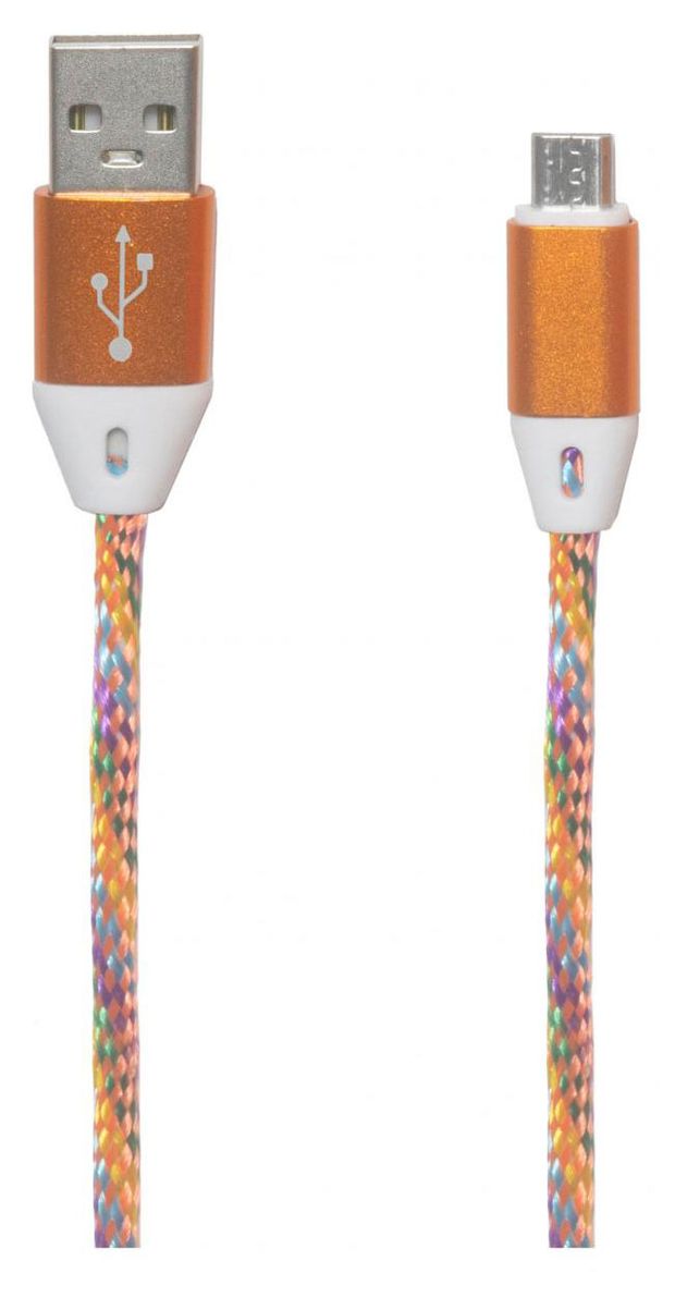 фото Кабель usb-microusb liberty project в оплетке оранжевый, 1 м