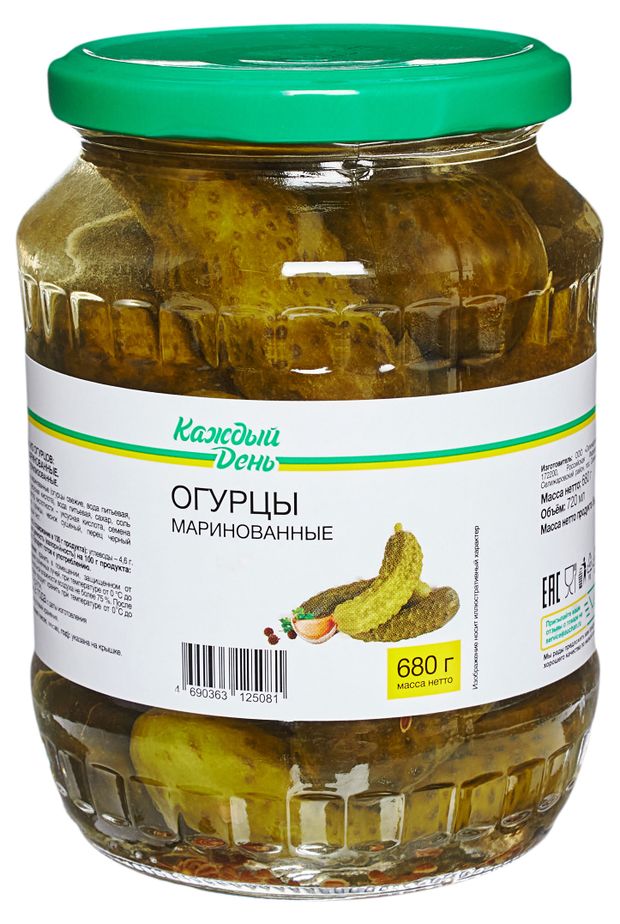 Огурцы маринованные Каждый день 680 г 120₽