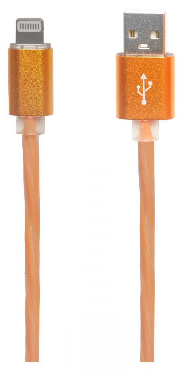 фото Usb кабель liberty project для apple 8 pin косичка оранжевый