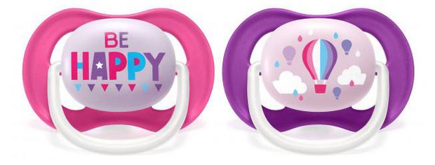 фото Пустышка ultra air lime, be happy воздушный шар, 6-18 мес, 2 шт, для девочек philips avent