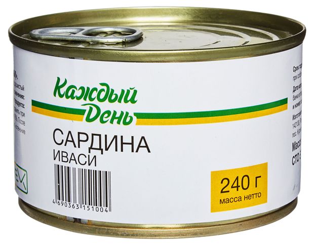 Сардина Каждый день Иваси, 240 г