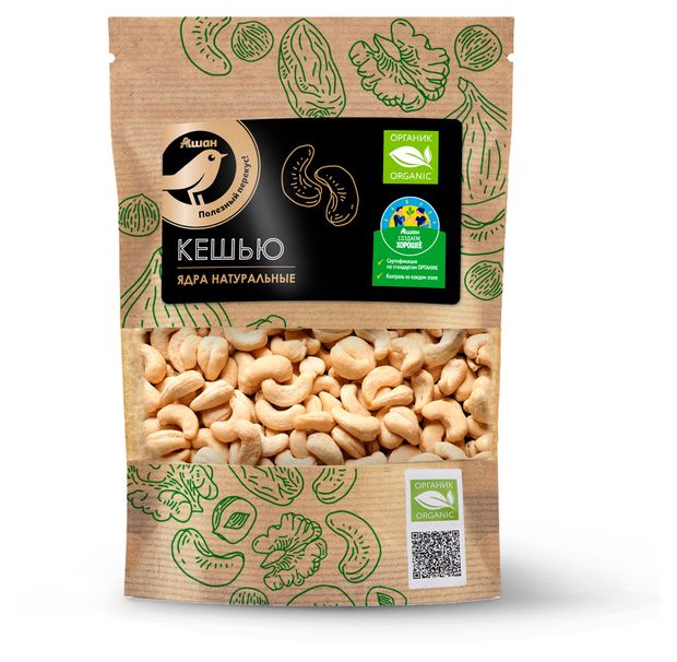 Кешью АШАН Золотая птица Органик сушеное 150 г 350₽