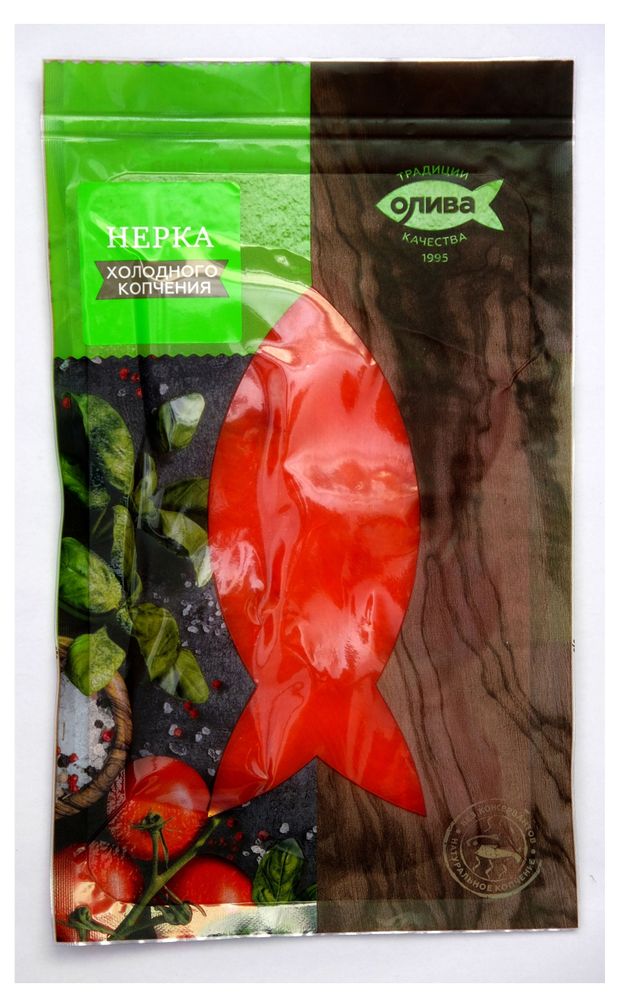 Нерка Олива ломтики холодного копчения, 100 г