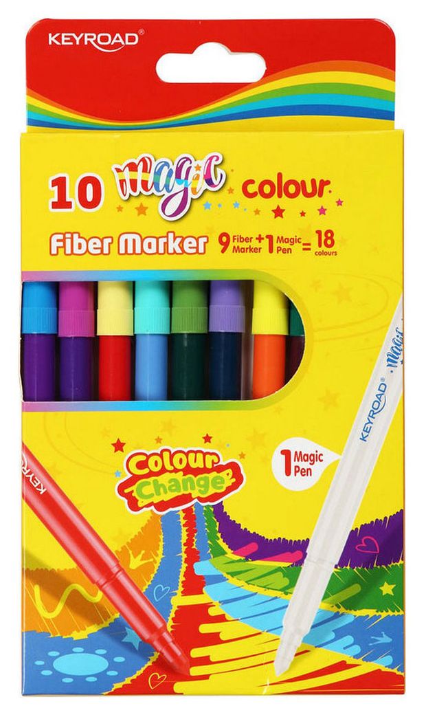 Фломастеры KEYROAD Magic 18 цветов 10 шт 200₽