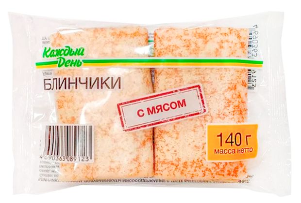 Блинчики сытные Каждый день с мясом замороженные, 140 г