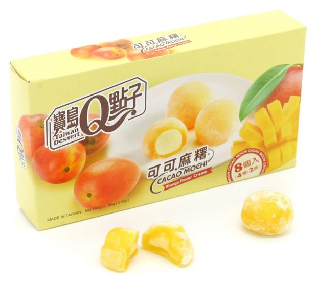 Какао-моти Qidea пирожное с манго Китай, 80 г