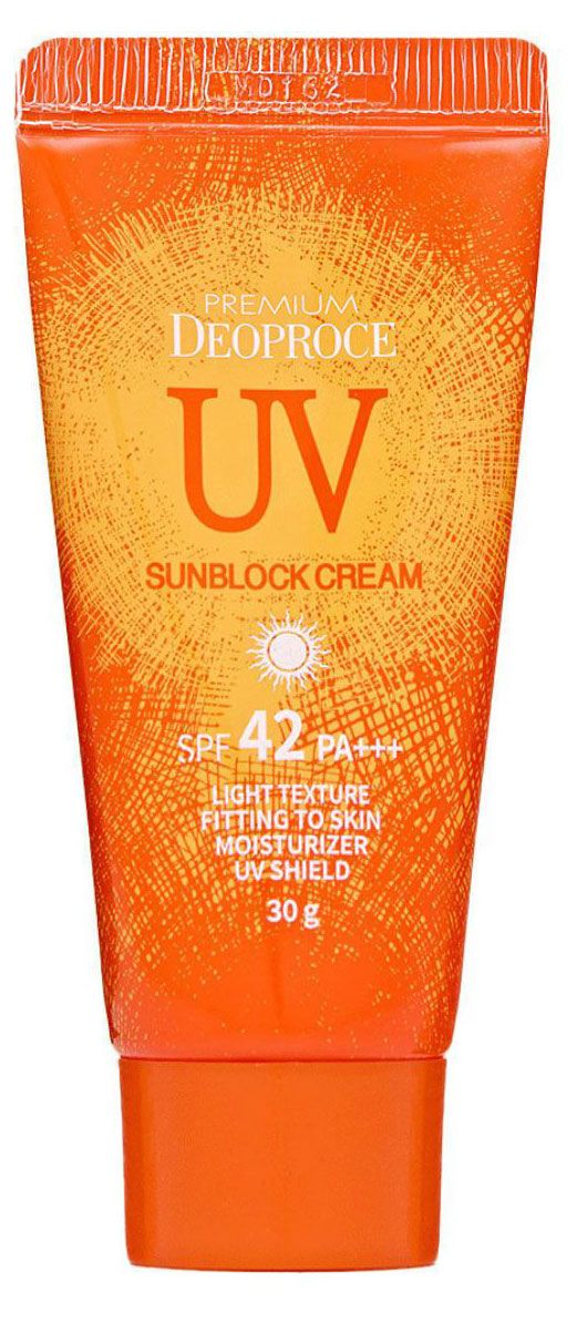 фото Солнцезащитный крем premium deoproce uv sunblock cream spf 42 pa++, 30 мл