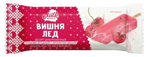 Десерт плодово-ягодный Milk Republic с ароматом вишни замороженный 90 г 42₽