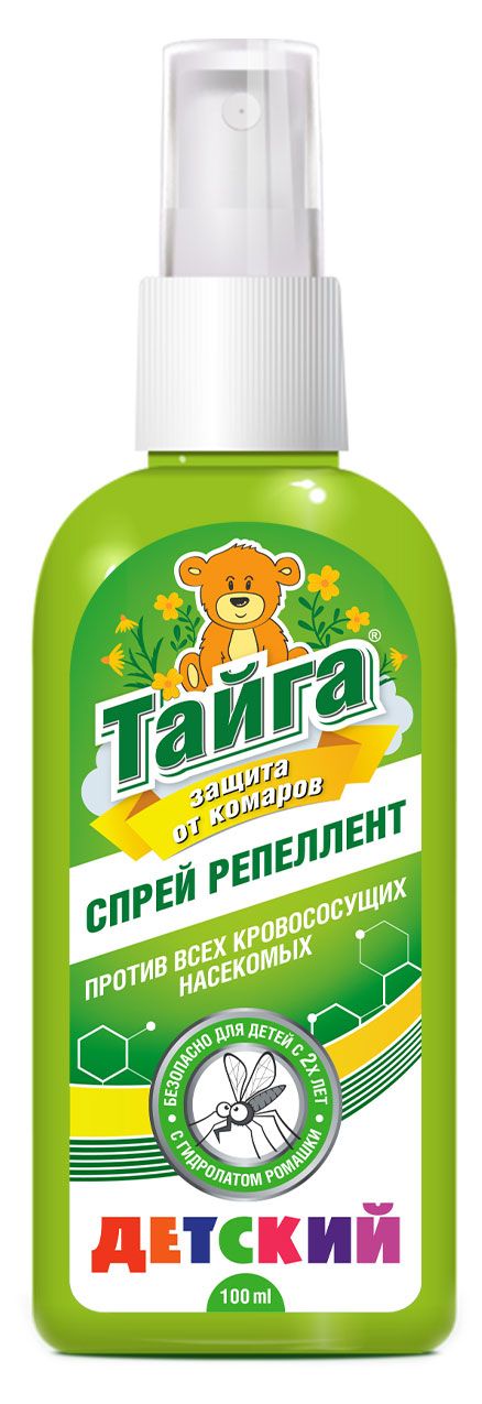 Спрей репеллентный от комаров Тайга детский 100 мл 100₽
