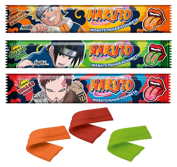 Конфета жевательная Naruto кислая со вкусом лайма-мохито, 20 г