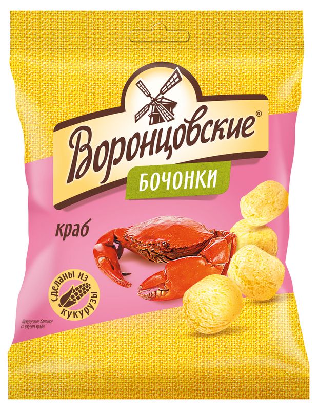 Кукурузные бочонки Воронцовские со вкусом краба 90 г 32₽