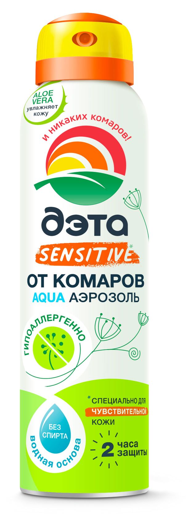 Аэрозоль от комаров Дэта для чувствительной кожи, 150 мл