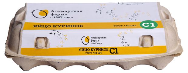Яйцо куриное Атемарская ферма С1 цвет в ассортименте, 10 шт