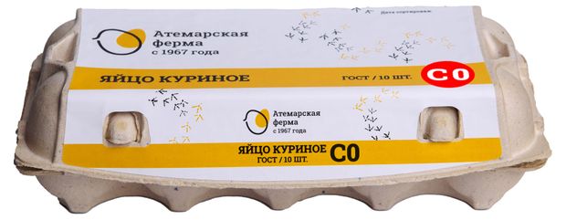 Яйцо куриное Атемарская ферма С0 цвет в ассортименте, 10 шт