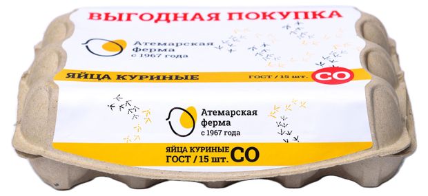 Яйцо куриное Атемарская ферма С0 цвет в ассортименте, 15 шт