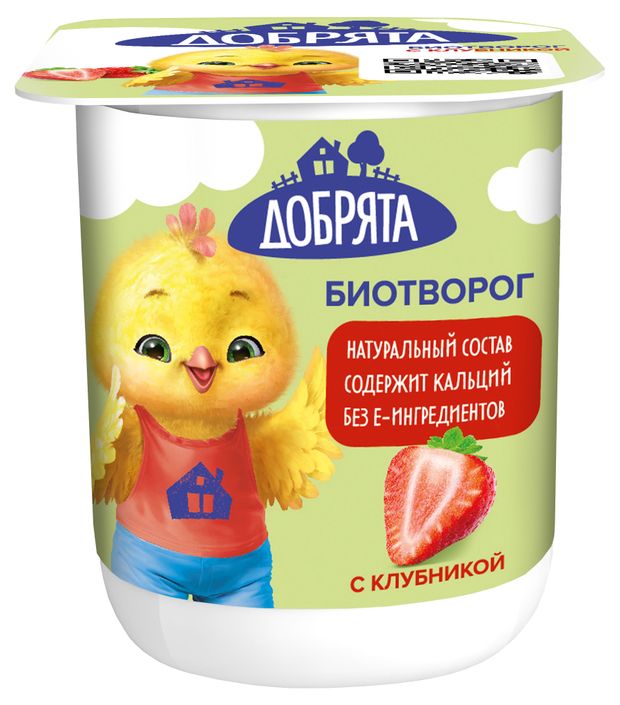 Биотворог Добрята клубника 42 100 г 41₽